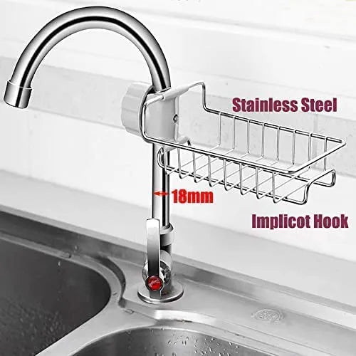 2 Pcs Kitchen Sink Organizer Shelf with 3 Non-Scratch Dish Wash Cloths
