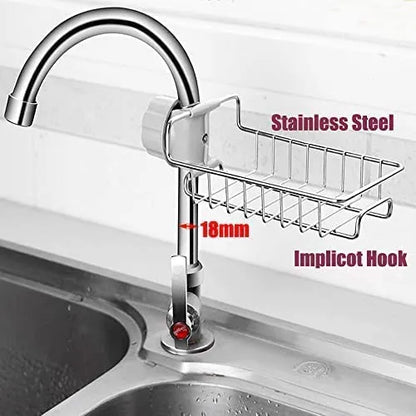 2 Pcs Kitchen Sink Organizer Shelf with 3 Non-Scratch Dish Wash Cloths
