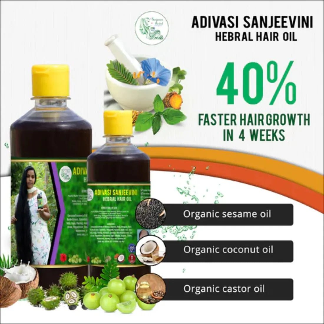 Adivasi Jeeva Sanjeevini Herbal Hair Growth oil