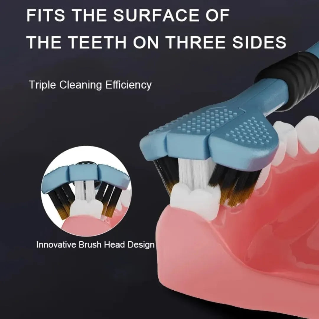 3-Sided Toothbrush for Deep Cleaning