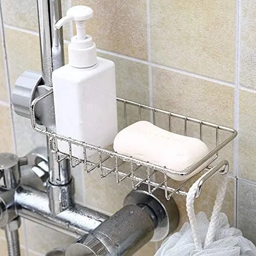 2 Pcs Kitchen Sink Organizer Shelf with 3 Non-Scratch Dish Wash Cloths