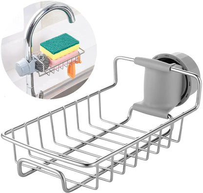 2 Pcs Kitchen Sink Organizer Shelf with 3 Non-Scratch Dish Wash Cloths