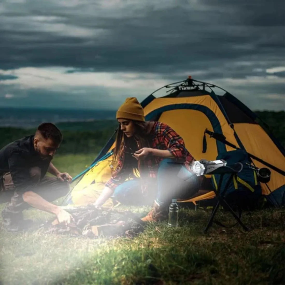 Portable Rechargeable Torch with Powerbank