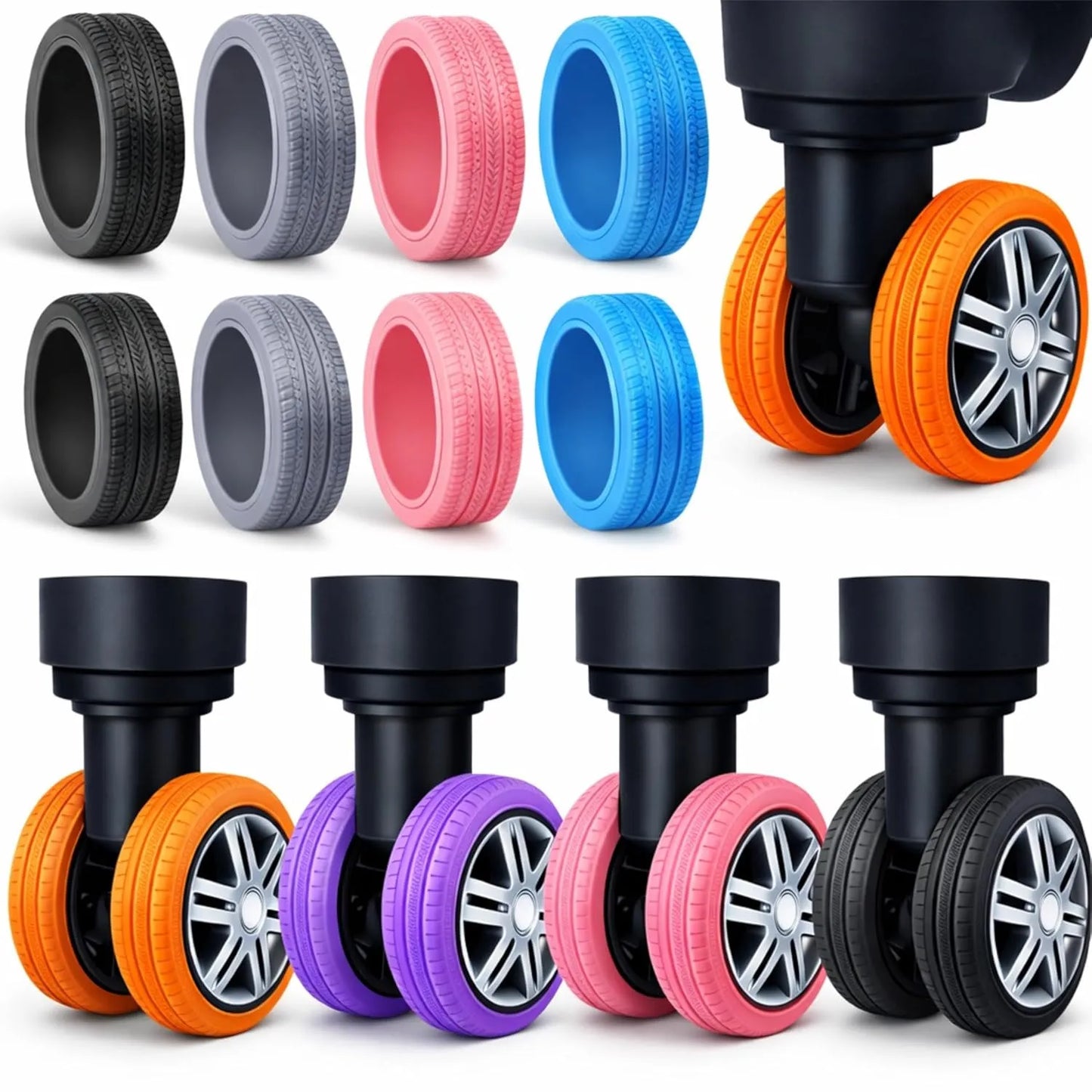 Luggage Bag Wheel Protective Covers (Set of 8)