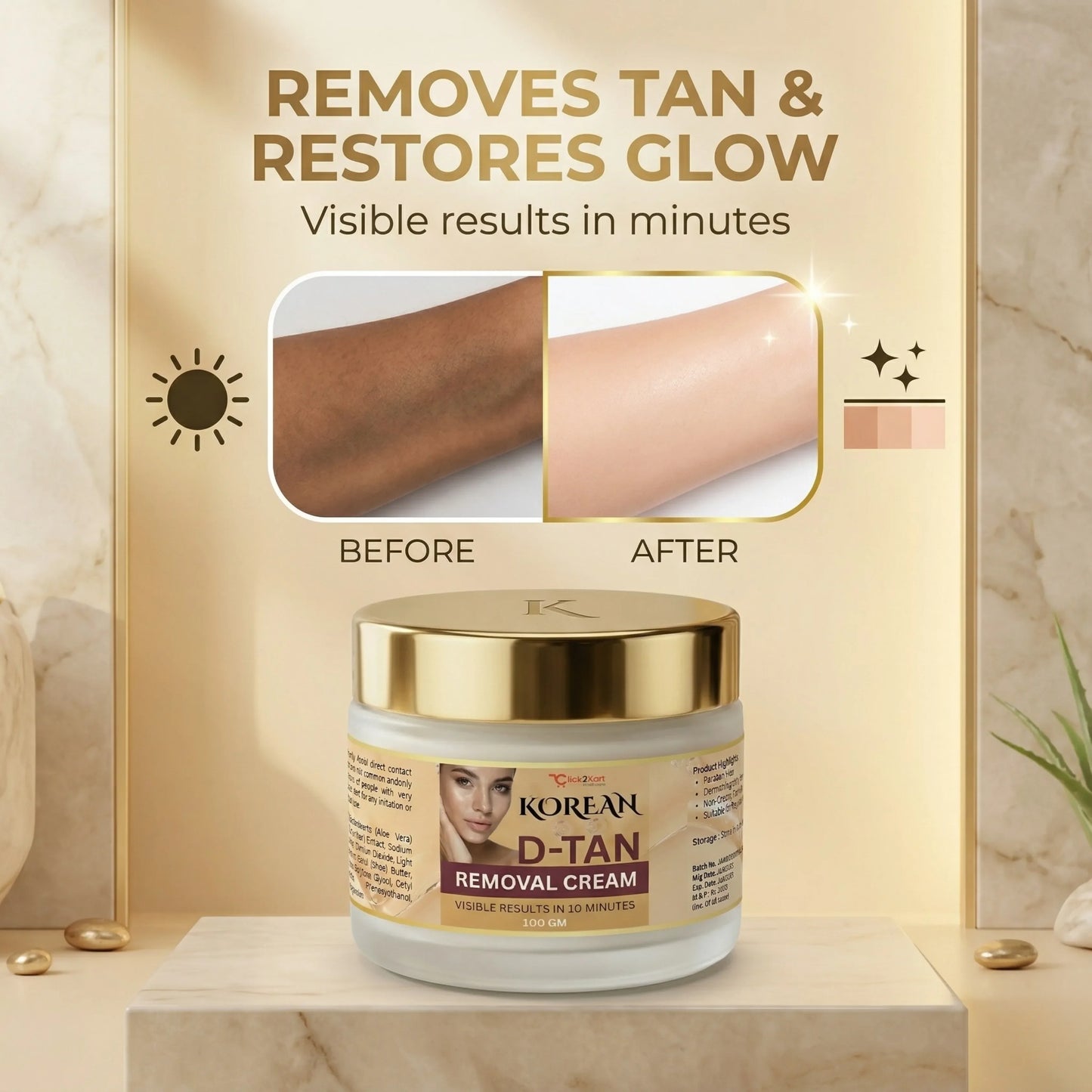 Korean D-Tan Removal Cream (100g)