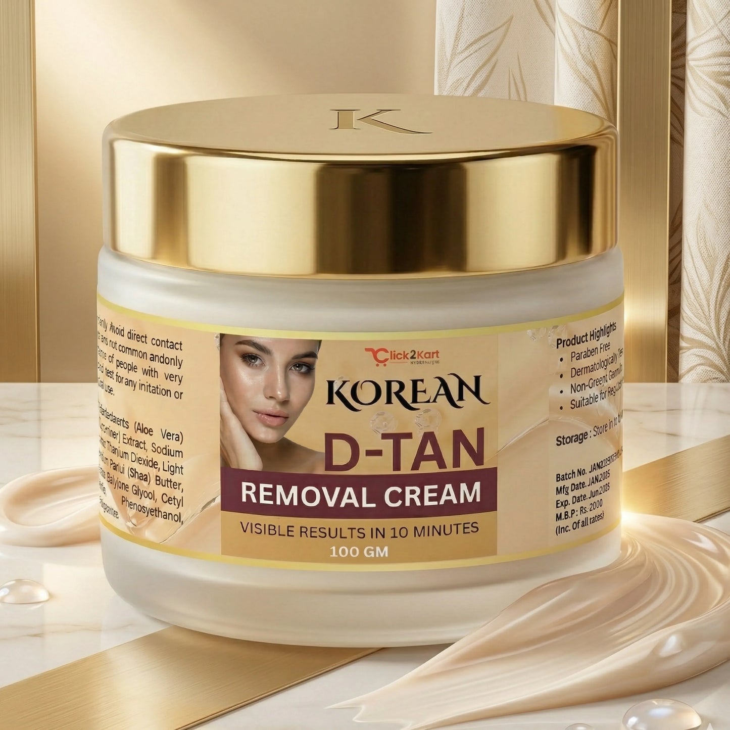 Korean D-Tan Removal Cream (100g)