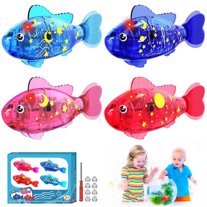 Robot Fish Toys with LED Light for Kid and Pet