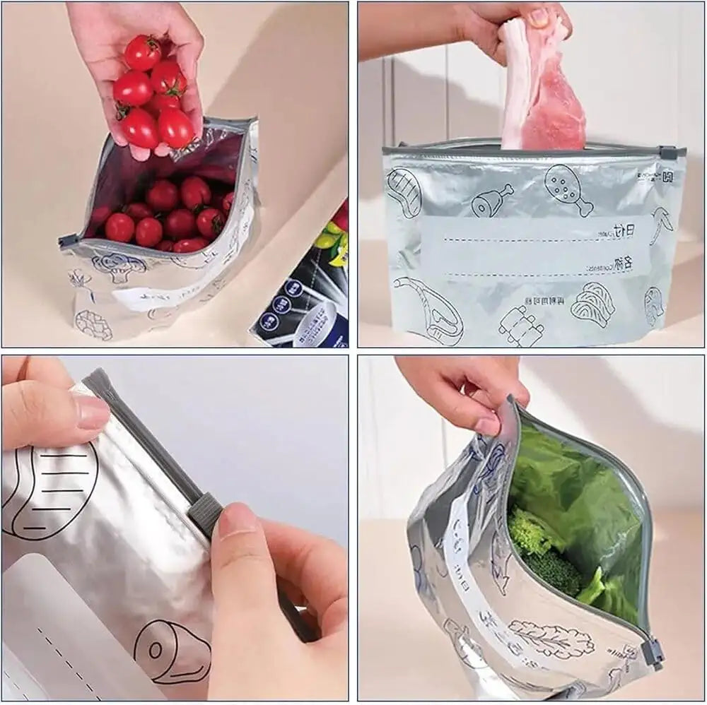 Pack of 10 Reusable Aluminum Foil Storage Bags