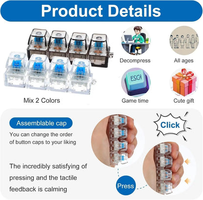 4-Key Mechanical Keyboard Switch Fidget Keychain