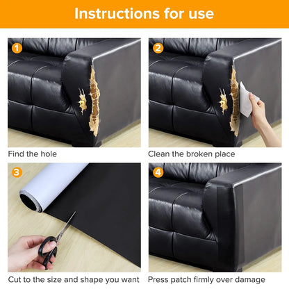 Self-Adhesive Leather Repair Patch for Furniture