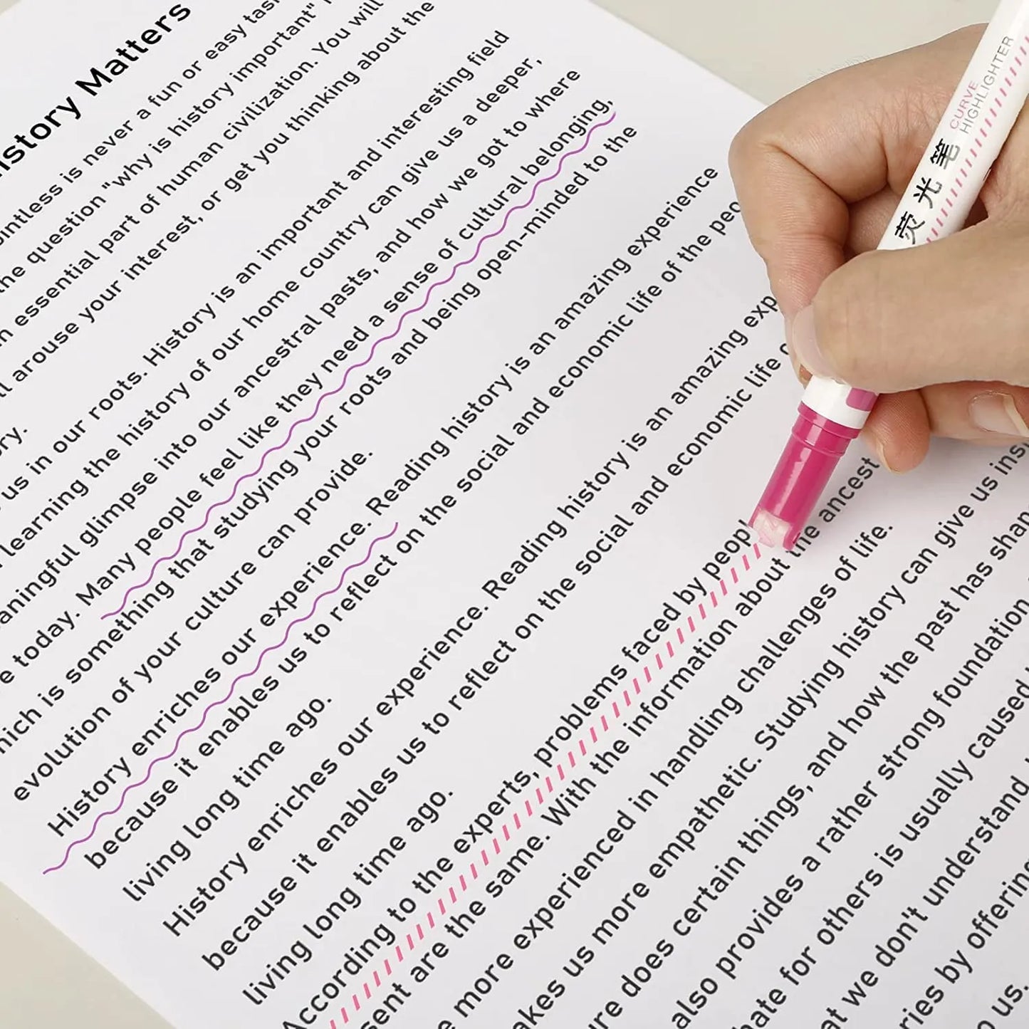 Curved Roller Highlighter Pens for Notes