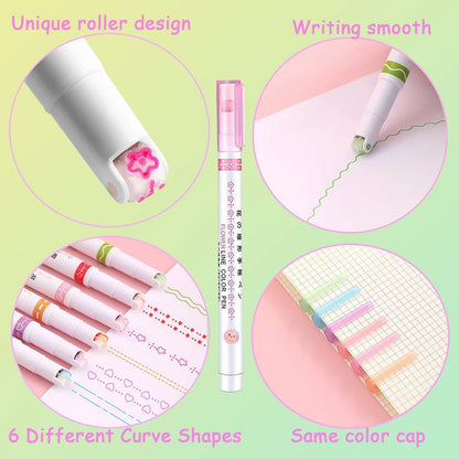 Curved Roller Highlighter Pens for Notes