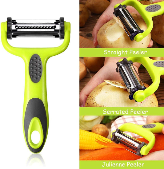 3-in-1 Rotary Fruit & Vegetable Peeler
