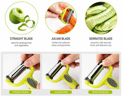 3-in-1 Rotary Fruit & Vegetable Peeler
