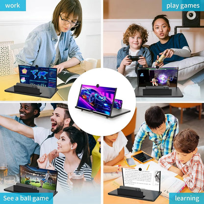 8 Inch 3D Mobile Screen Magnifier – Foldable HD Phone Screen Amplifier with 3X Magnification for All Smartphones