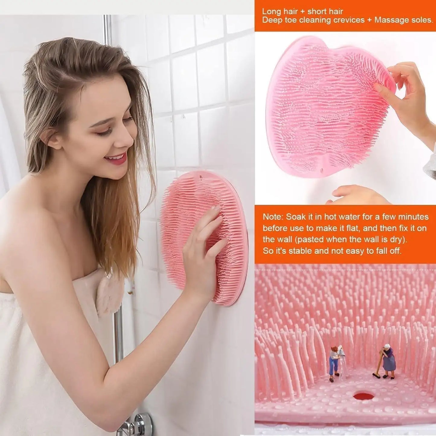 Silicone Foot Scrubber Mat for Shower (30x23cm)
