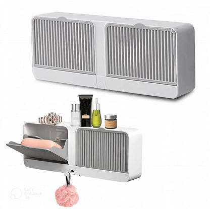 Wall Mounted Soap Holder with Double Lid Grid