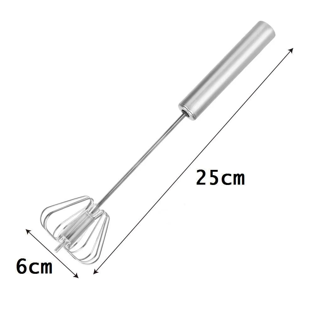 Stainless Steel Push Whisk Beater Egg & Milk Frother