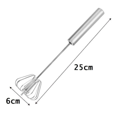 Stainless Steel Push Whisk Beater Egg & Milk Frother