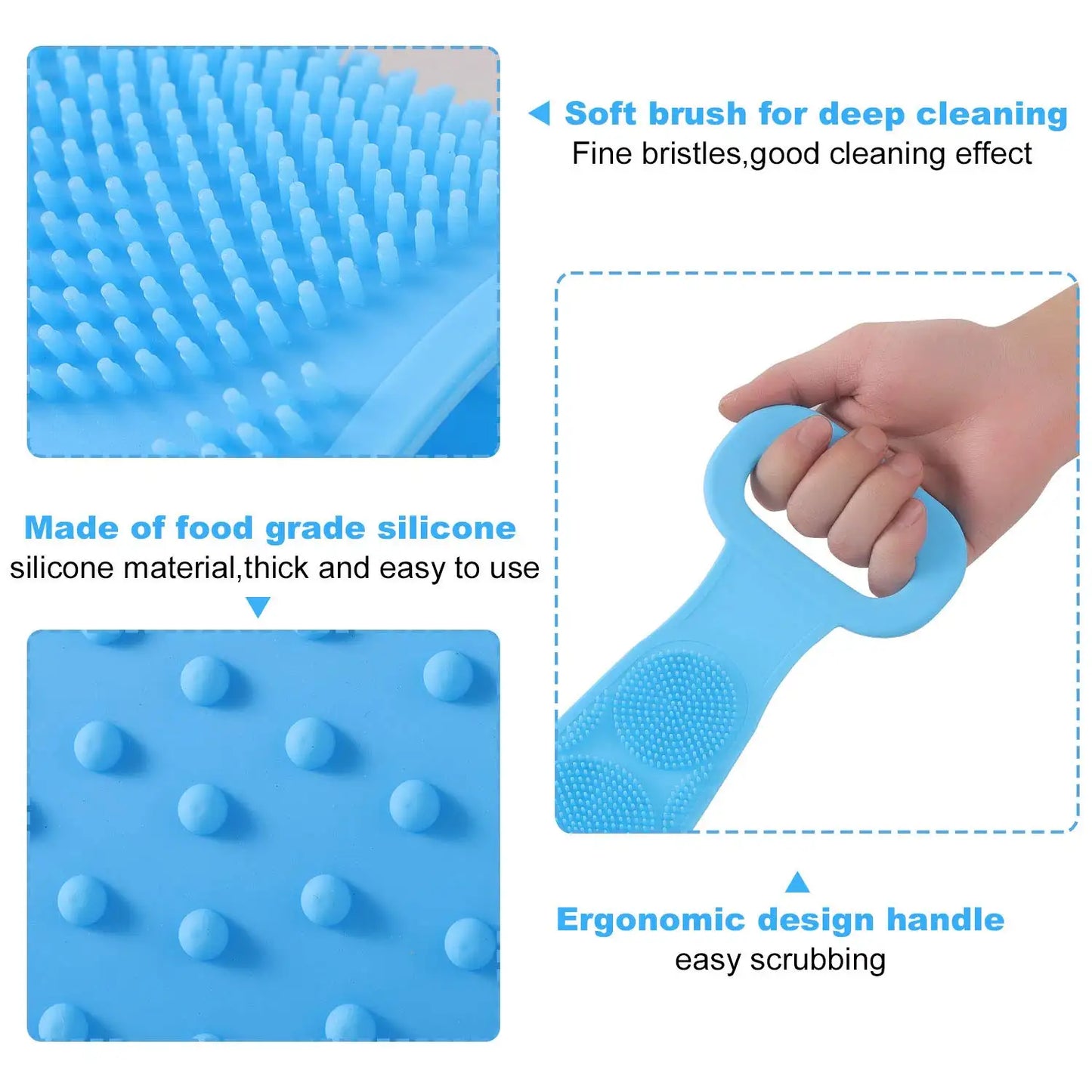 Silicone Bath Body Brush with Long Handle