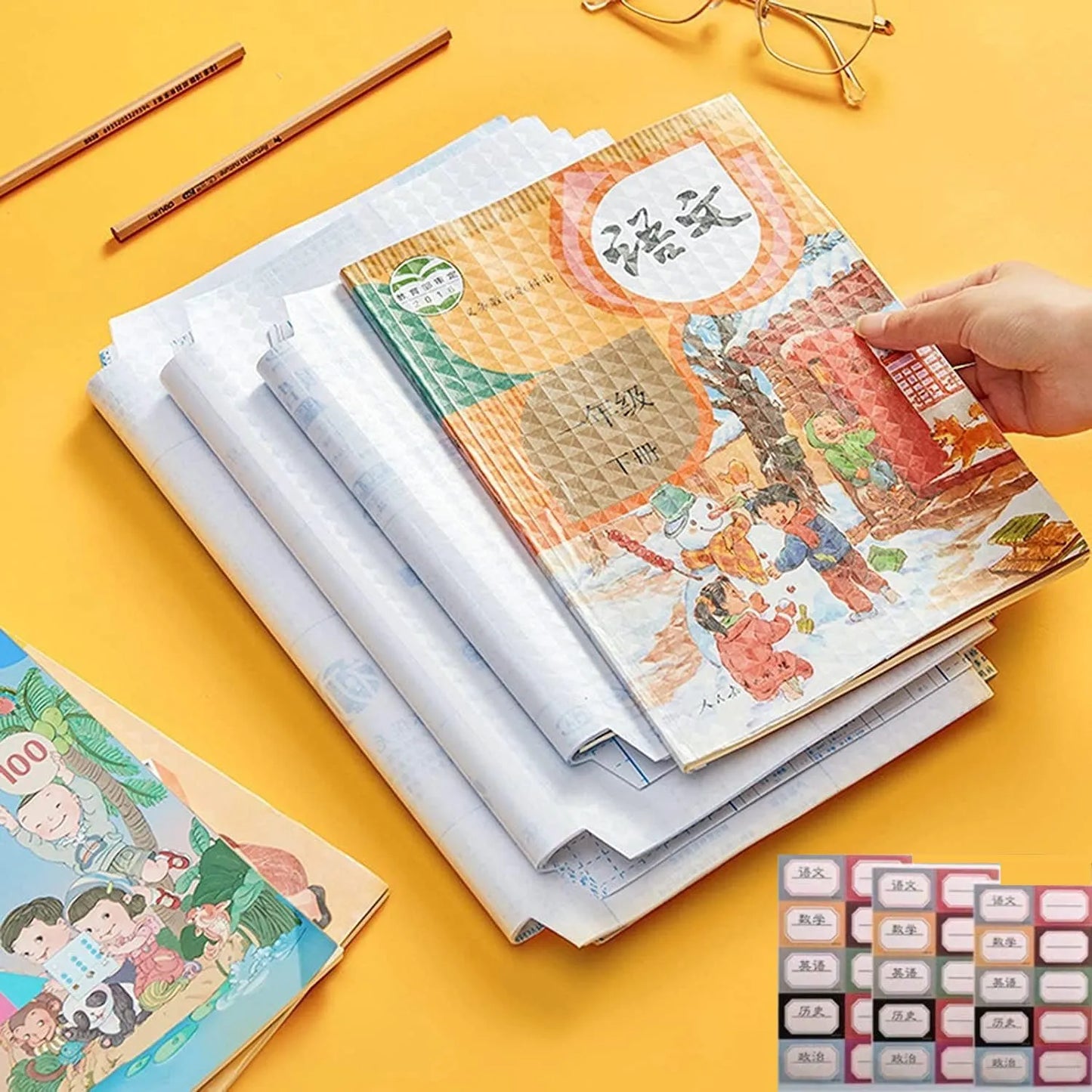 30 Pcs Transparent Matte Book Cover | Waterproof Self-Adhesive Sticker Sheets (3 Sizes) | Notebook & Textbook Protective Film for School & Office