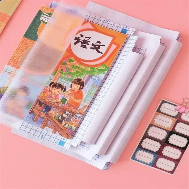 30 Pcs Transparent Matte Book Cover | Waterproof Self-Adhesive Sticker Sheets (3 Sizes) | Notebook & Textbook Protective Film for School & Office