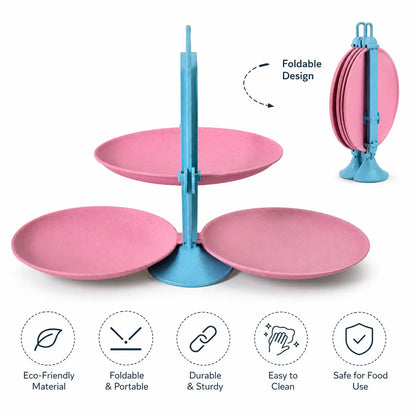 Foldable Mirror Shape Dried Fruit Tray
