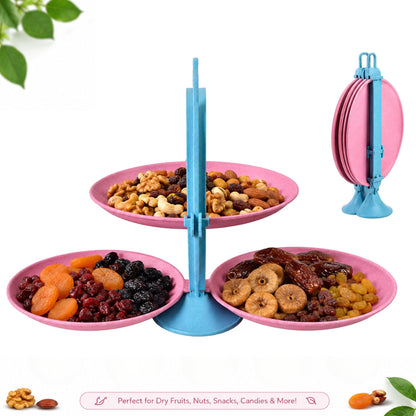 Foldable Mirror Shape Dried Fruit Tray