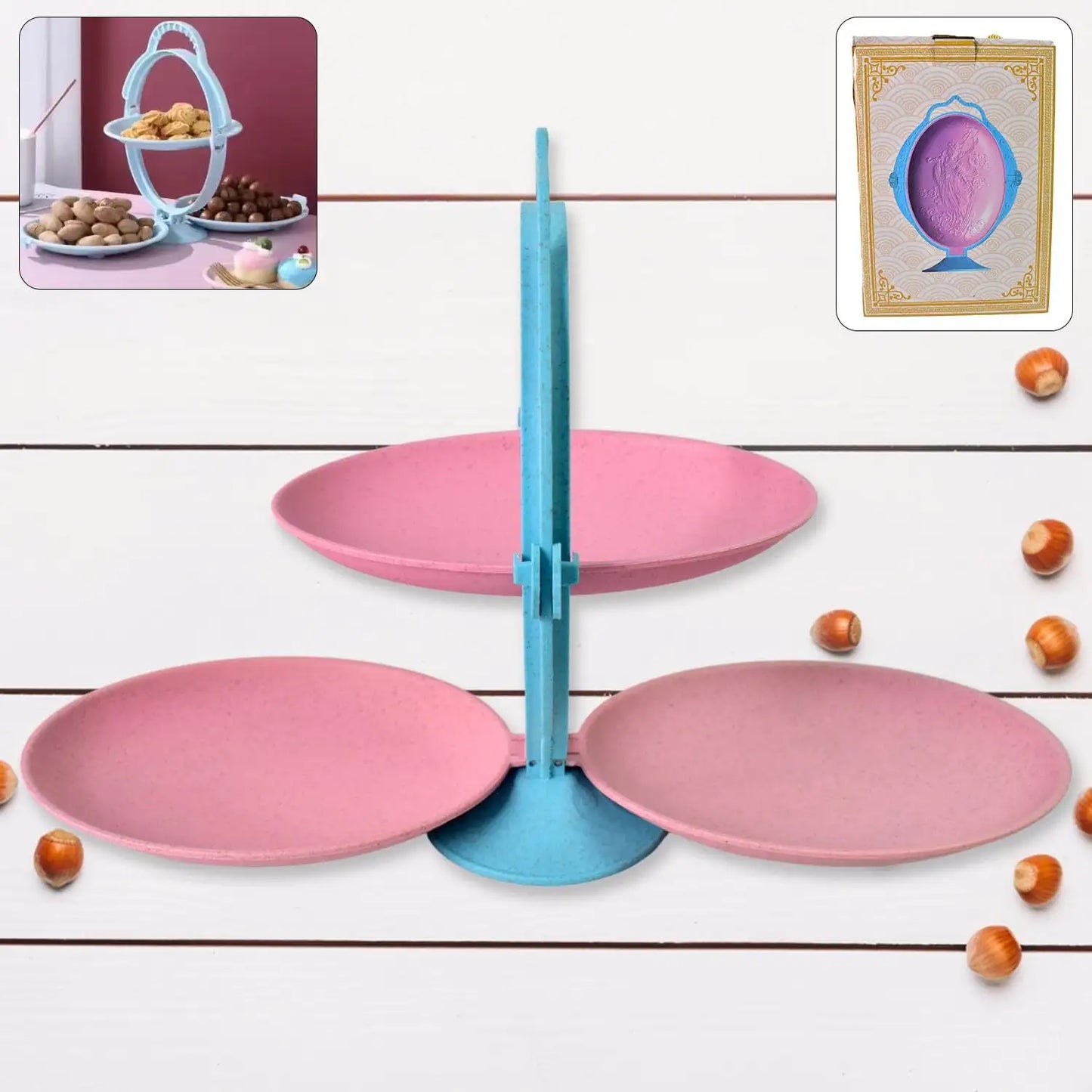 Foldable Mirror Shape Dried Fruit Tray