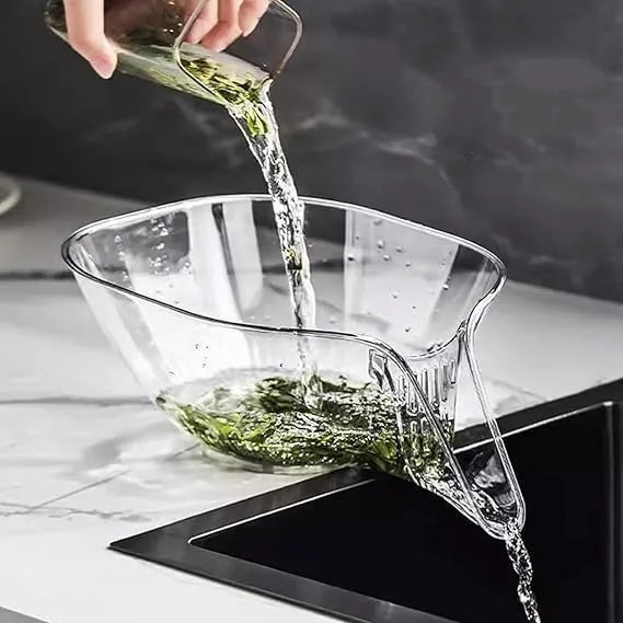 Multi-Purpose Glass Colander Bowl with Drainage