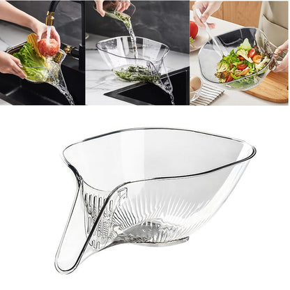 Multi-Purpose Glass Colander Bowl with Drainage