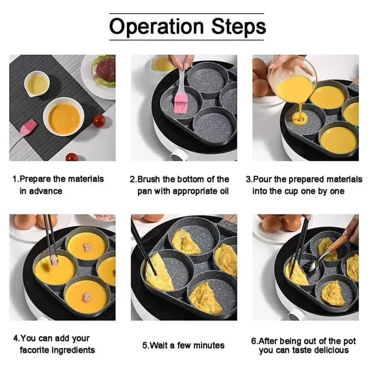 4 Cavity Non-Stick Frying Pan for Egg & Pancake Maker