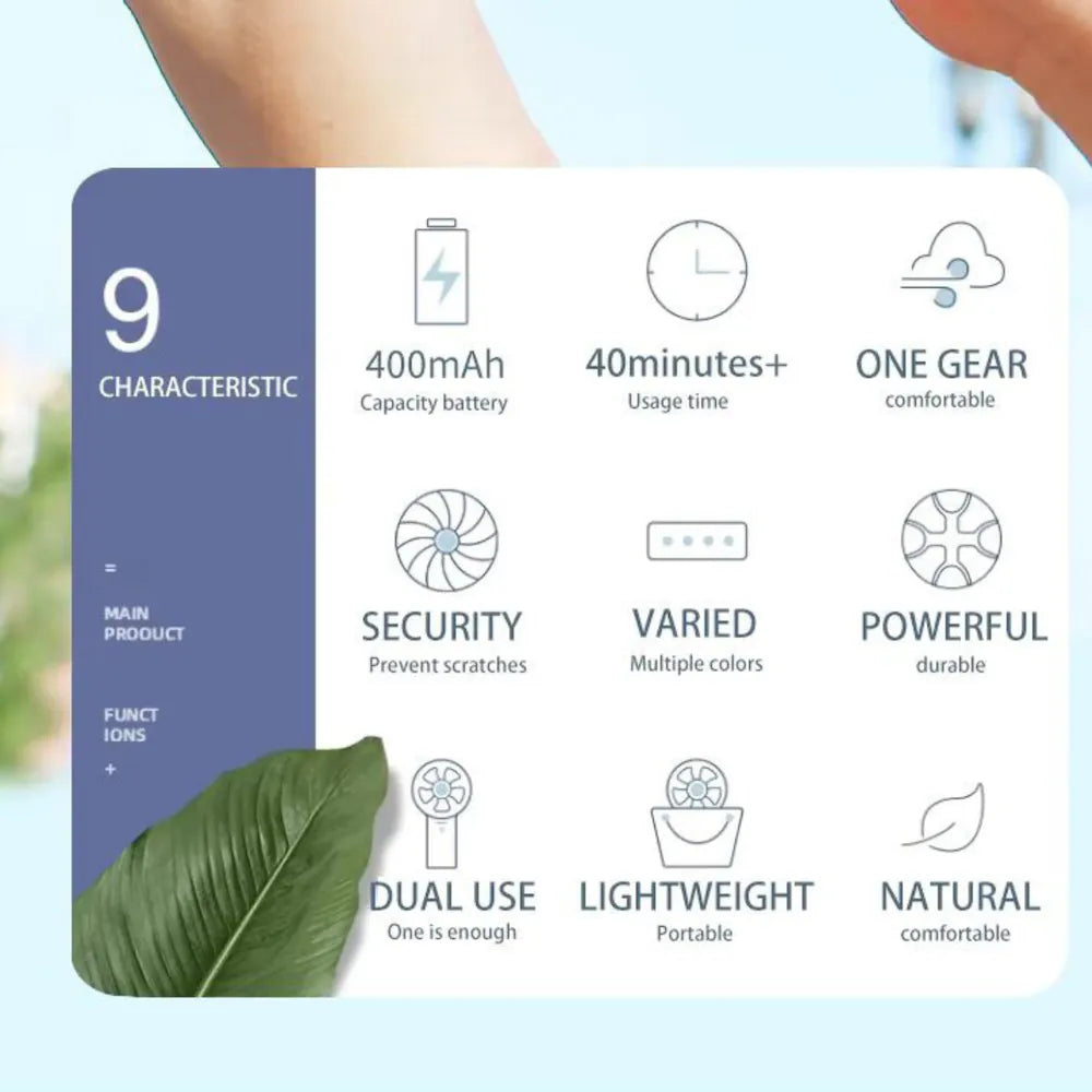 USB Rechargeable Mini Handheld Portable Fan