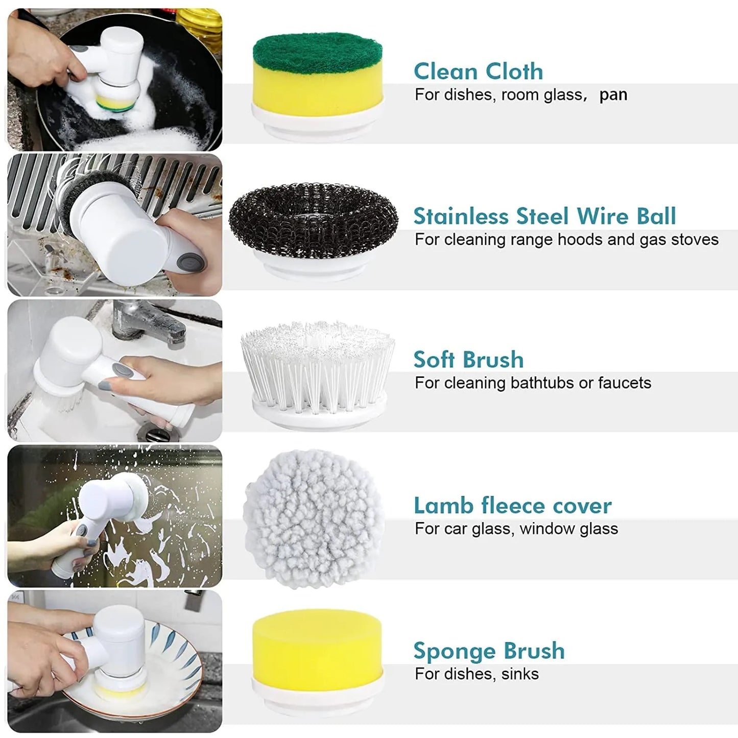 Electric Spin Scrubber 7-in-1 Power Cleaning Brush