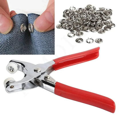 Stainless Steel Snap Fasteners Kit with Hand Press Tool