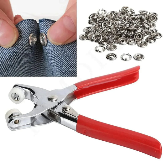 Stainless Steel Snap Fasteners Kit with Hand Press Tool