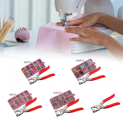 Stainless Steel Snap Fasteners Kit with Hand Press Tool